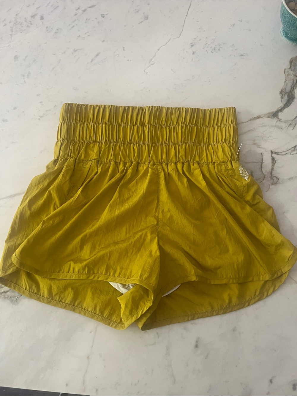 Free People The Way Home Chartreuse Athletic Shorts
